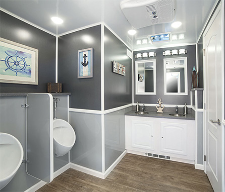 urinaries inside luxury bathroom trailers