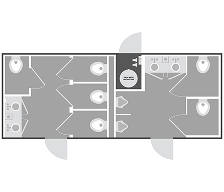 layout of bathroom trailers